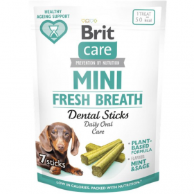 Дентални пръчици за свеж дъх Brit Care Dog Mini treats Fresh Breath за малки породи кучета